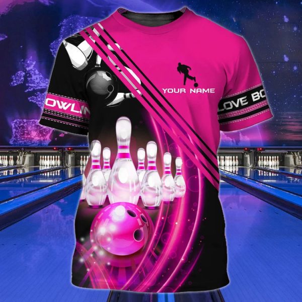 Personalized Colorful Bowling Shirt Men Women 3D T Shirt For Bowling Team Unifrom