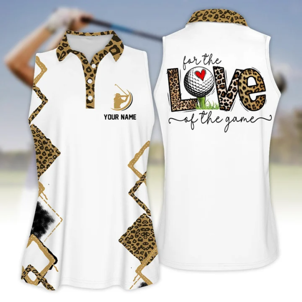 Personalized 3D All Over Print Golf Shirt, For The Love Golf Of The Game Leopard Golf Love