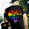 LGBT Hawaiian Shirt Love Is Love Heartbeat Rainbow Smoke Hawaiian Aloha Shirt