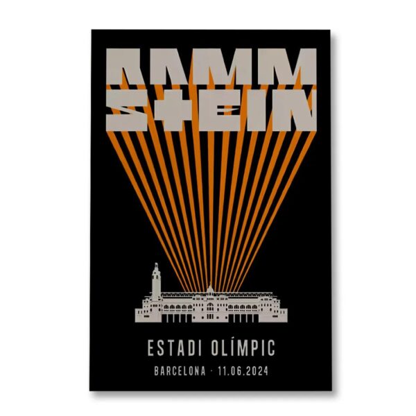 Rammstein Barcelona June 11 2024 Estadi Olimpic Spain Event Poster