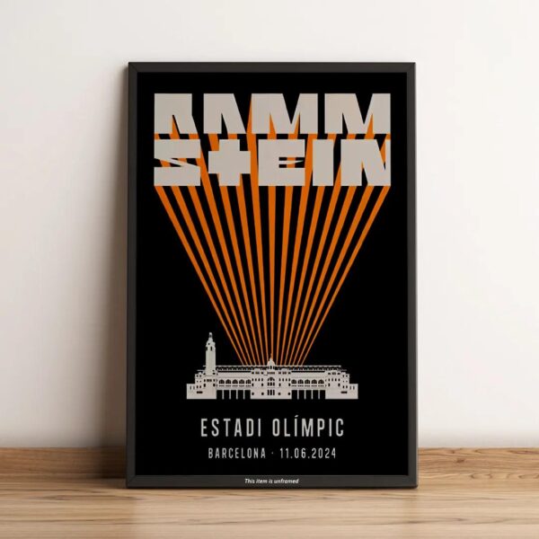 Rammstein Barcelona June 11 2024 Estadi Olimpic Spain Event Poster