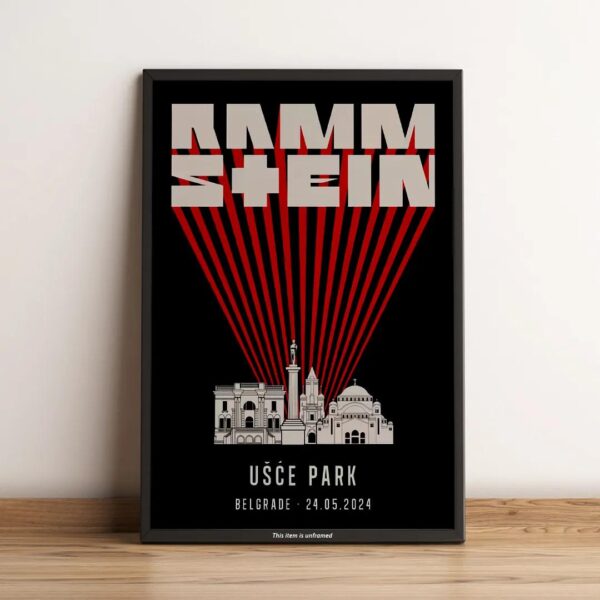 Rammstein Belgrade May 24 2024 Usce Park Serbia Event Poster