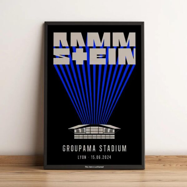 Rammstein Lyon June 15 2024 Groupama Stadium France Event Poster