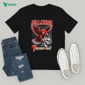 Atlanta Falcons Seventy First Mascot NFL Skull T-Shirt