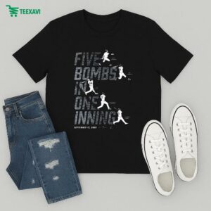 Brett Gardner Dj Lemahieu Luke Voit Giancarlo Stanton Oliver Torres Five Bombs In One Inning New York Yankees T-Shirt
