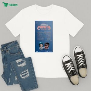 Ca7riel & Paco Amoroso Papota Tour Dates 2025 T-Shirt