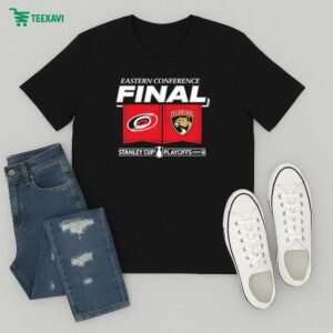 Carolina Hurricanes Vs. Florida Panthers Stanley Cup Playoffs 2025 Eastern Conference Finals Matchup Center Ice T-Shirt
