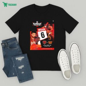 Chicago Bears Vs Washington Commanders Matchup 2025 NFL Schedule Week 6 On October 13th 2025 T-Shirt