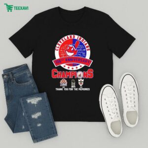 Cleveland Guardians Indians 106th Anniversary 1915 2021 Champions Thank You For The Memories Signatures T-Shirt