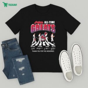 Cleveland Guardians Indians All Time Greats Thank You For The Memories Road Abbey Signatures T-Shirt