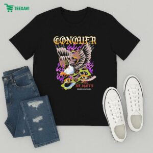 Conquer The Weights Eagle Conquering Barbell T-Shirt
