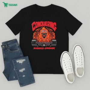 Conquering Barbell Company The Flaming Skull T-Shirt