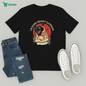 Crossed Heart Humans Whatever Cats Forever Knife T-Shirt