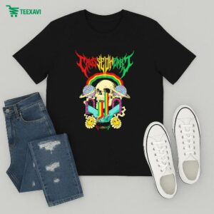 Crossed Heart Sunshine Andrainbows Skull Hands T-Shirt