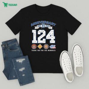 Detroit Tigers 124 Anniversary 1901 2025 Thank You For The Memories Signatures T-Shirt