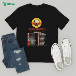 Guns N Roses World Tour 2025 Asia Middle East Europe Dates Kicks Off In Incheon Kr On May 1 T-Shirt