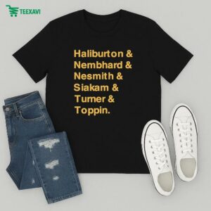 Indiana Pacers Haliburton & Nembhard & Nesmith & Siakam & Turner And Toppin Names T-Shirt