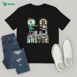 Jayson Tatum Morgan Geekie Boston Celtics X Boston Bruins Skyline Signatures T-Shirt