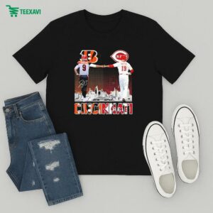 Joe Burrow And Joey Votto Cincinnati Bengals X Cincinnati Reds Skyline Signatures T-Shirt