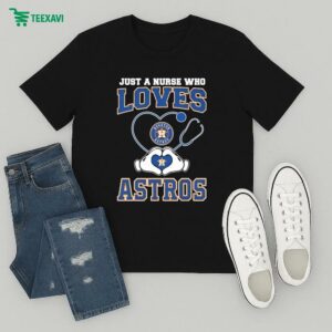 Just A Nurse Who Loves Houston Astros Heart Hands T-Shirt