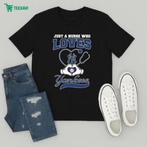 Just A Nurse Who Loves New York Yankees Heart Hands T-Shirt