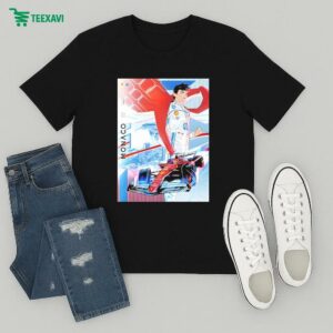 Making Our Way To Monaco Gp 2025 Charles Leclerc Cover Art By Valeria Favoccia T-Shirt