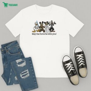 Mickey Mouse And Minnie Mouse Pluto Duck Donald Disney X Star Wars May The Force Be With You Force Friends T-Shirt
