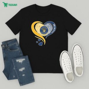 Milwaukee Brewers It’s In My Dna Hearts Fingerprint T-Shirt