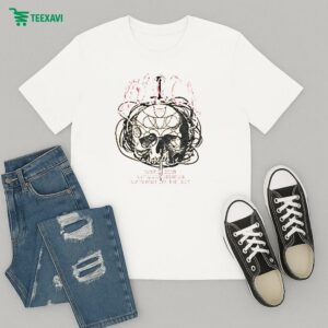Nevertel Sym Want We Dead There’s No Escaping When You’re On The Edge Skull Knife T-Shirt