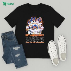 New York Mets 63rd Anniversary 1962 2025 Thank You For The Memories Signature T-Shirt