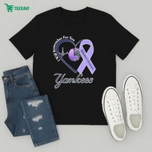 New York Yankees I Will Remember For You Alzheimer’s Awareness Heart Brain T-Shirt