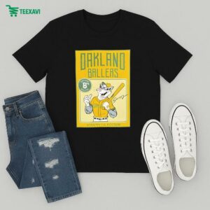 Oakland Ballers Slugging Scrappy Rookie Card T-Shirt