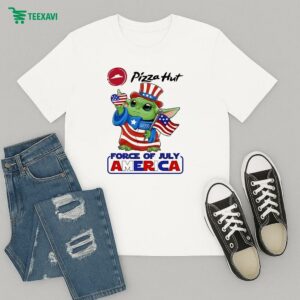 Official Baby Yoda Pizza Hut Force Of July America Star Wars T-Shirt
