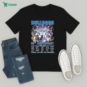 Official Canterbury-bankstown Bulldogs 90th Anniversary 1935 2025 Thank You For The Memories Signatures T-Shirt