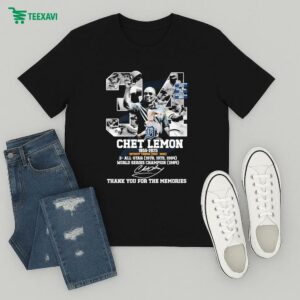Official Chet Lemon Detroit Tigers 1955 2025 Thank You For The Memories T-Shirt
