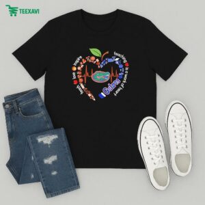 Official Florida Gators Teach Love Inspire Teaching Is A Work Of Heart Apple T-Shirt