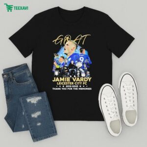Official Jamie Vardy Goat Leicester City Fc 2012-2025 Thank You For The Memories T-Shirt
