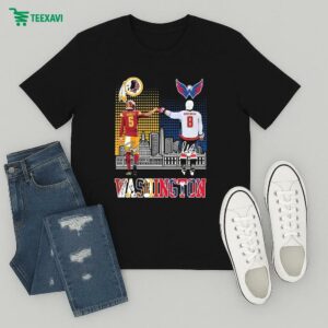 Official Jayden Daniels X Alexander Ovechkin Washington Commanders Washington Capitals Skyline City Signatures T-Shirt