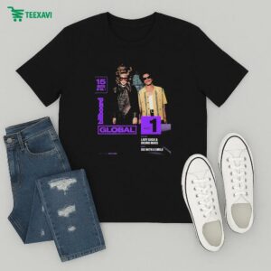 Official Lady Gaga And Bruno Mars Die With A Smile Song Is No 1 On The Global Excl Us Chart For A 15th Week T-Shirt