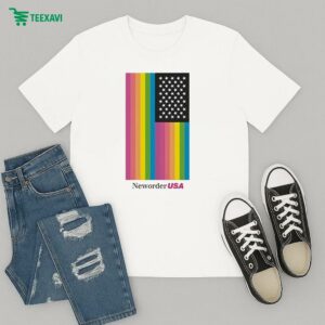 Official New Order Usa American Flag Rainbow T-Shirt