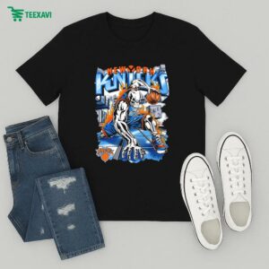 Official New York Knicks Sky High Warren Lotas Skeleton T-Shirt