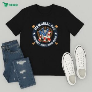 Official New York Yankees Memorial Day Remember Honor Never Forget American Flag T-Shirt