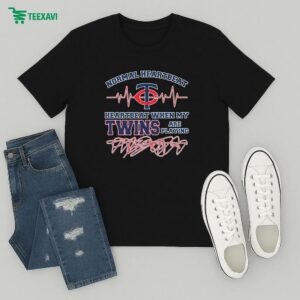 Official Normal Heartbeat Heartbeart When My Minnesota Twins Are Playing T-Shirt