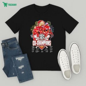 Official Oklahoma Sooners Softball 2025 Sec Tournament Co-champions Signatures T-Shirt