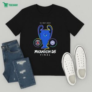 Paris Saint Germain Fc Vs Inter Milan Champions League Final Munich 2025 Trophy T-Shirt