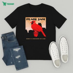 Pearl Jam Raleigh North Carolina 2025 Night 2 Event At Lenovo Center On May 13 2025 Northern Cardinal T-Shirt