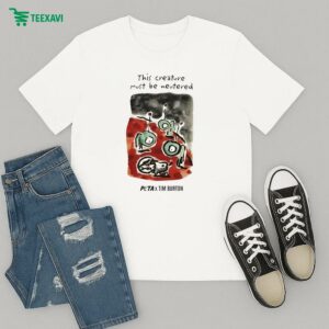 Peta X Tim Burton Levi In Space This Creature Must Be Neutered T-Shirt