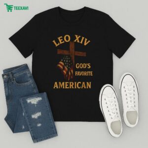 Pope Leo Xiv God’s Favorite American Flag T-Shirt