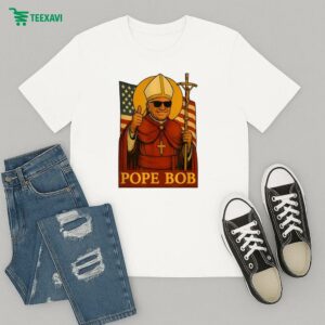 Pope Leo Xiv Pope Bob First American Flag T-Shirt