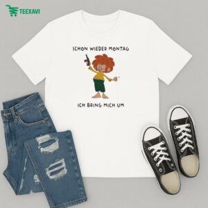 Pumuckl Schon Wieder Montag Ich Bring Mich Um Monday Again Cigarettes T-Shirt